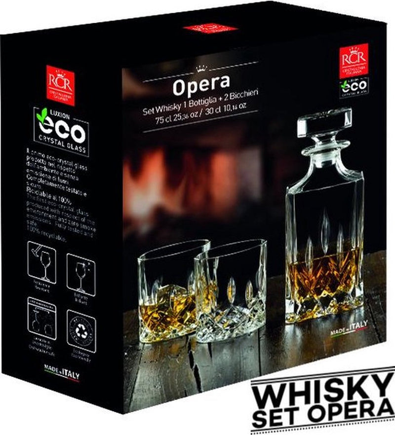 RCR Opera Whiskey Karaf - Incl. 2 Glazen - Kristalglas