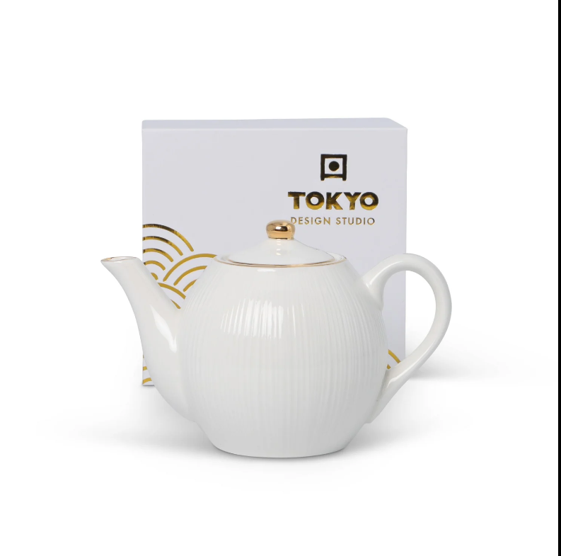 Nippon White Teapot 0.60L, star, giftbox /18 Tokyo Design Studio *NU 10% KORTING*