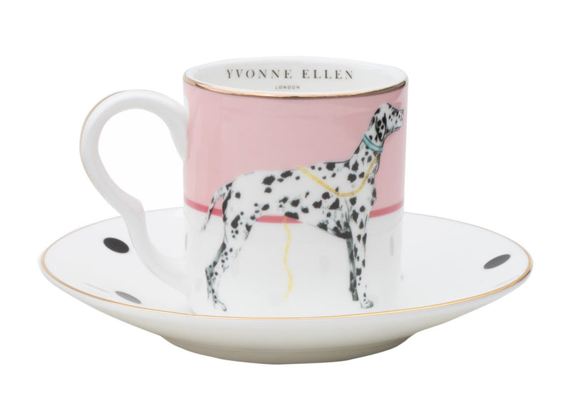 Yvonne Ellen Set/2 Espresso Cup & Saucer 100ml, Dog/Zebra, incl. giftbox