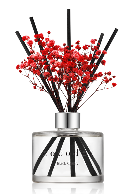 Diffusor Black Cherry op basis van natuurlijke olie met echte bloemen - 200 ml