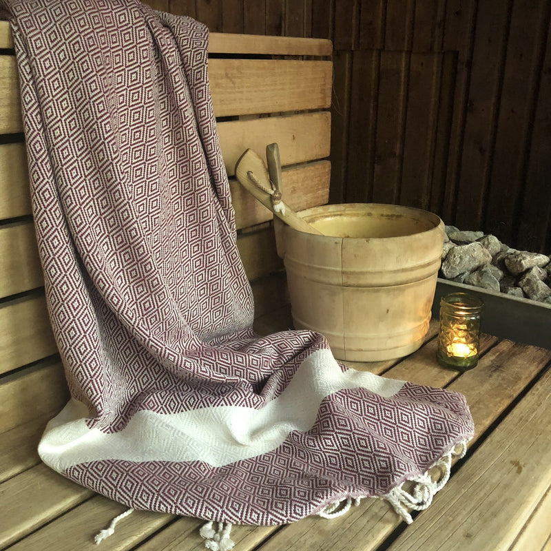 Diamand lila Pestemal handdoek